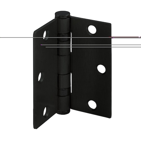 Prime-Line Door Hinge Commercial Smooth Pivot, 3-1/2 in. x 3-1/2 in. w/ Square Corners, Matte Black 3 Pack U 1156283